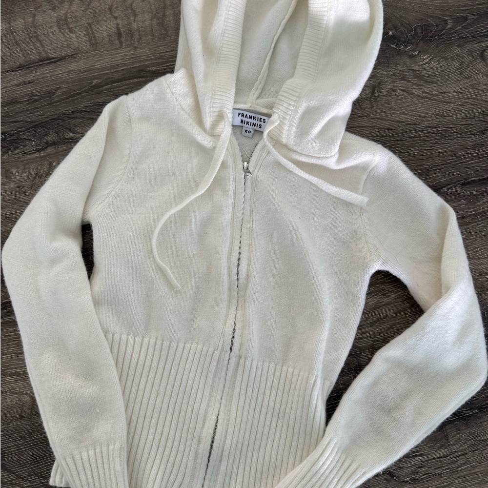 Frankie's Bikinis White Hooded jacket